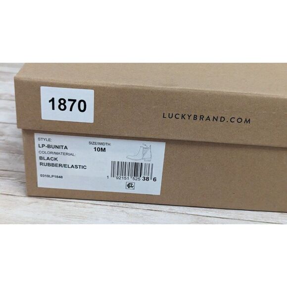 Lucky Brand Bunita Womens Sz 10M Black Side Zip Round Toe Block Heel Rain Boots - Picture 11 of 11